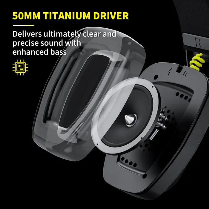 BINNUNE BW06 casque de jeu sans fil 2.4GHz avec micro pour PS5 PS4 PC Mac Playstation