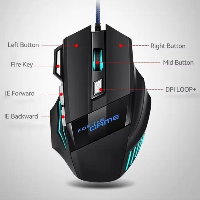 Souris de jeu filaire USB