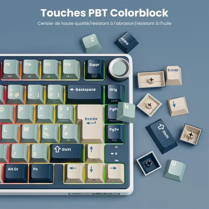 RK R75 Royal Kludge clavier mécanique filaire 80 touches 80% joint rvb rétro-éclairé