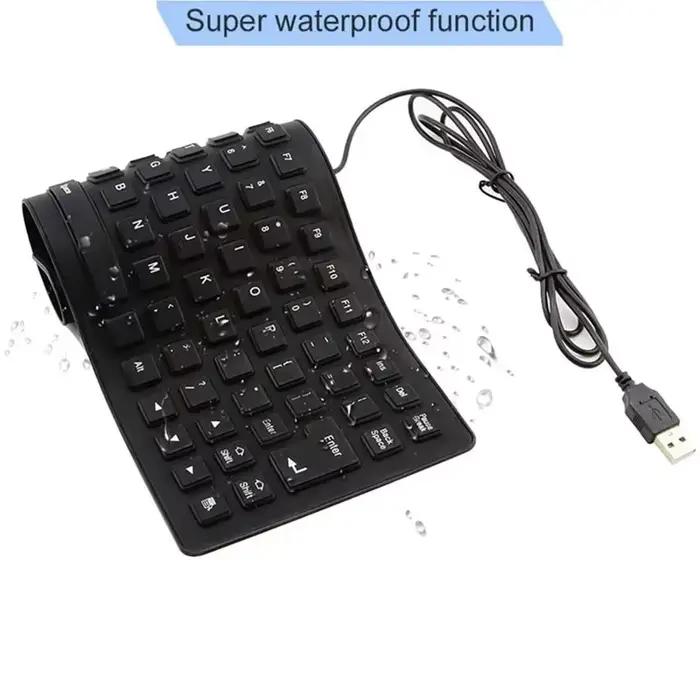 Clavier pliable en silicone filaire USB pour ordinateur portable accessoire silencieux étanche anti-poussière enroulable doux touches prédictives 85/109 occasions spéciales joueurs mobiles étudiants professionnels