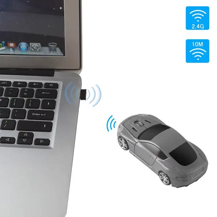 Super voiture souris sans fil 2.4G belle forme Design créatif Plug And Play léger pièces PC portables garçon jouet Mause