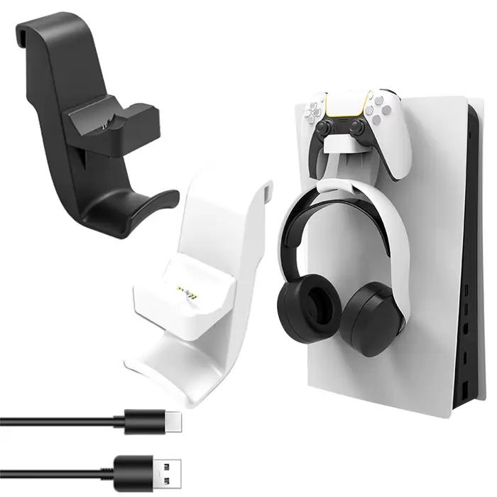Chargeur de contrôleur PS5 avec support casque station de chargement intelligente pour contrôleur PS5 economiseur d'espace pour gamer occasions spéciales