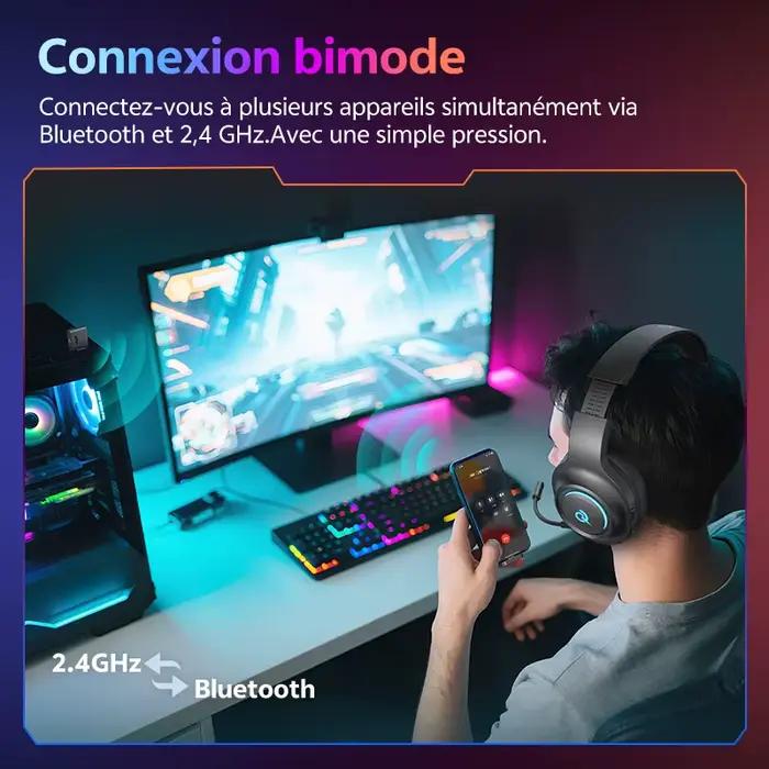 QCY Heroad V200 sur l'oreille casque 50mm pilote 7.1 Surround son