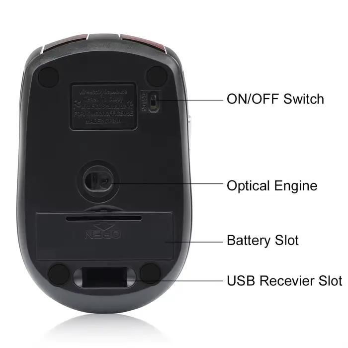 Souris de jeu optique sans fil réglable