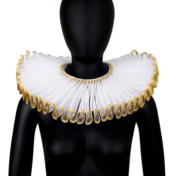Accessoires de Cosplay de fête de carnaval d'halloween, accessoires de spectacle sur scène de col rétro d'arts littéraires nobles du moyen âge