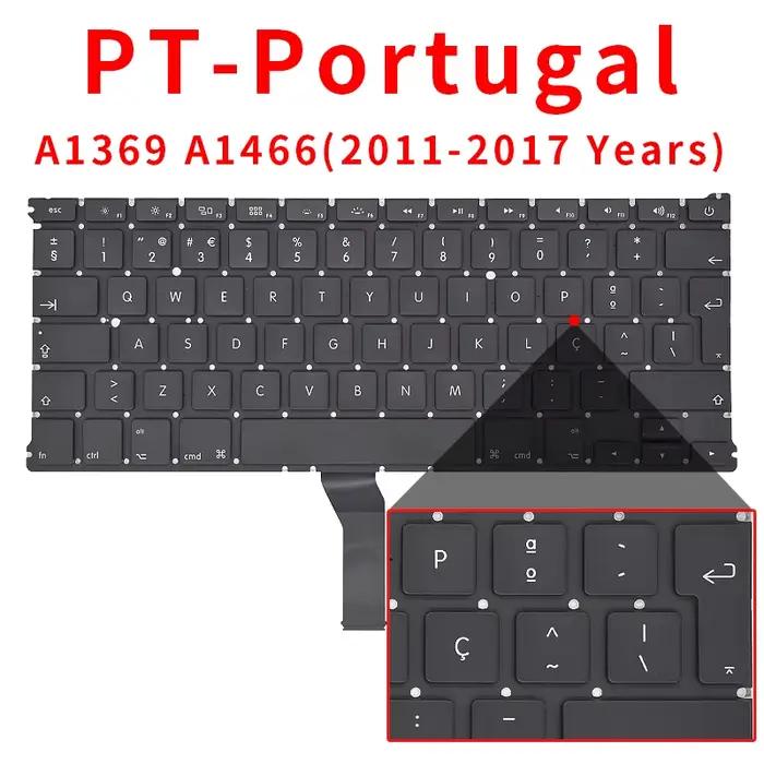 Ordinateur portable A1369 A1466 US UK russe allemand français espagnol portugais clavier pour Macbook Air 13 "2011-2017 claviers vis gratuites