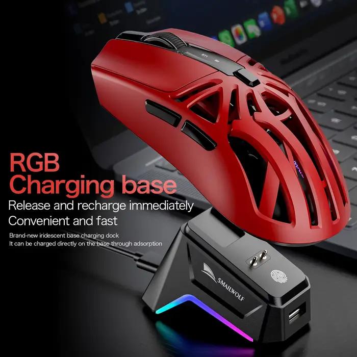 SMAILWOLF M8 souris sans fil Bluetooth trois modes légère jeu e-sports rvb charge magnétique