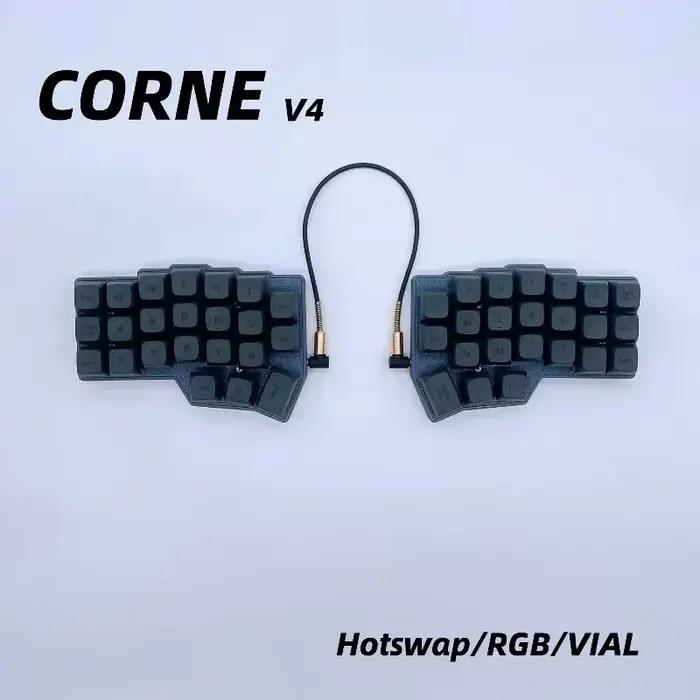 Corne V4.1 clavier fendu personnalisé monomode filaire MX axe V4 QMK/VIAL RGB échange à chaud PCB ergonomie claviers mécaniques Kit cadeau
