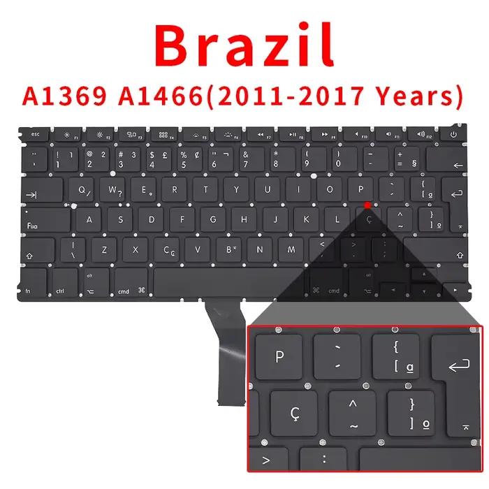 Ordinateur portable A1369 A1466 US UK russe allemand français espagnol portugais clavier pour Macbook Air 13 "2011-2017 claviers vis gratuites