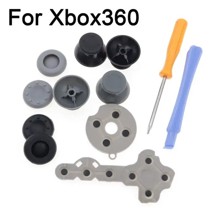 Pièces de réparation pour manette Xbox 360 filaire/sans fil - Tournevis T8 + Capuchons de joystick + Patins en caoutchouc conducteurs
