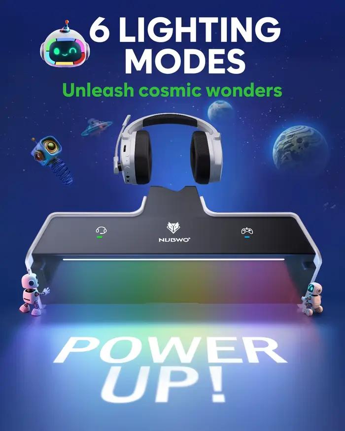 Casque de jeu sans fil NUBWO G06 Pro avec station de charge