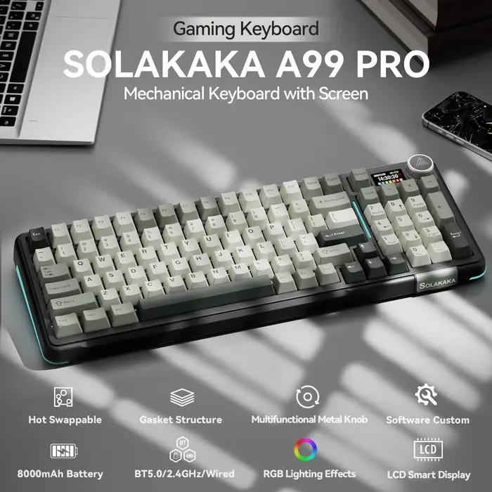 Clavier mécanique SOLAKAKA A99 Pro avec écran LCD