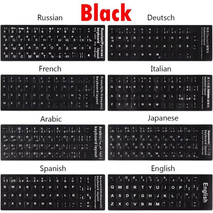 Autocollants de clavier de disposition d'alphabet pour ordinateur portable