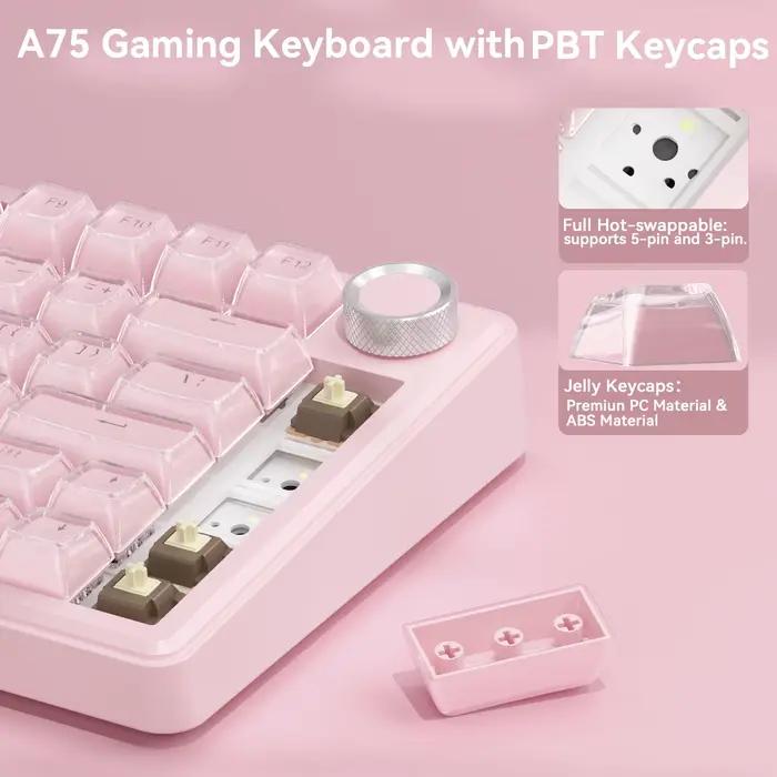 Clavier mécanique de jeu SOLAKAKA A75 avec joint d'étanchéité