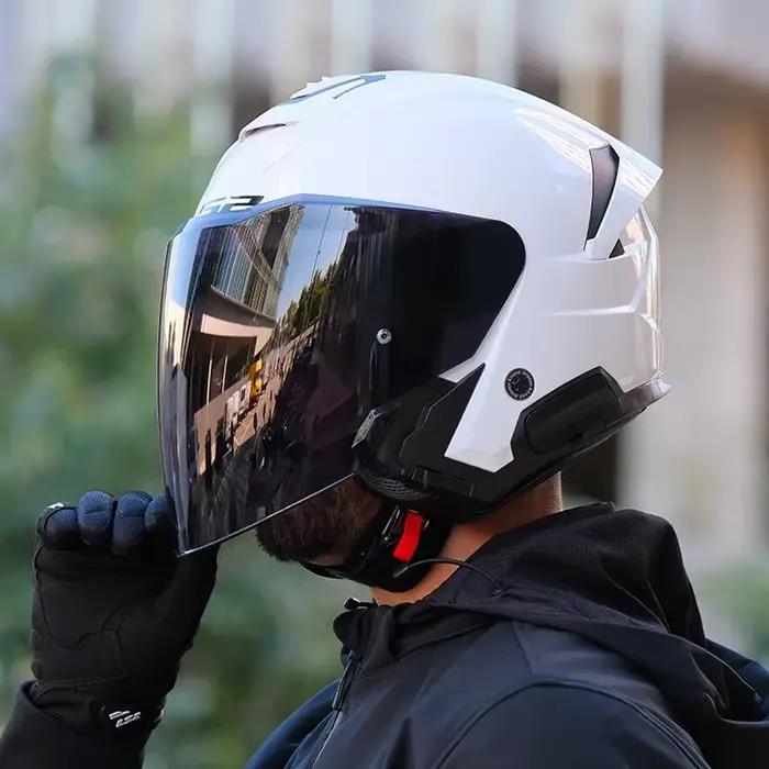 Original LS2 OF618 Vintage 3/4 casque de moto visage ouvert Double lentille rétro moto Scooter demi-casque