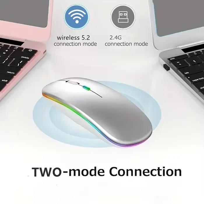 Souris rechargeable sans fil ultra fine avec éclairage LED