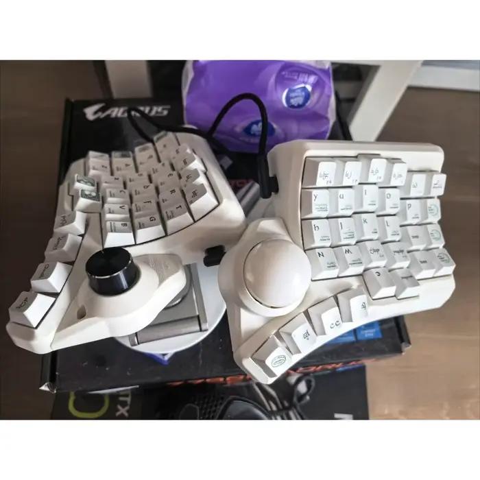 Support magnétique clavier fendu HPD V2 incurvé filaire échange à chaud Trackball QMK bouton Kit