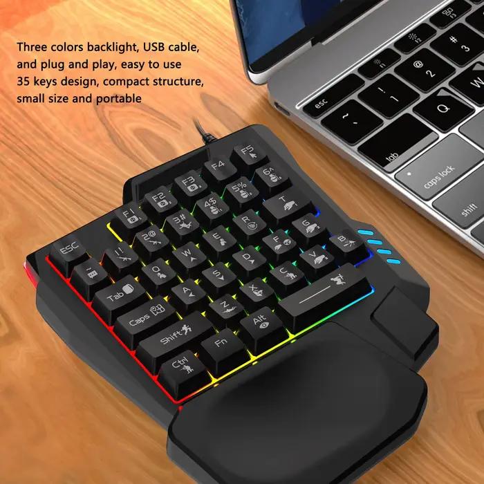 Clavier de jeu antidérapant noir à une main