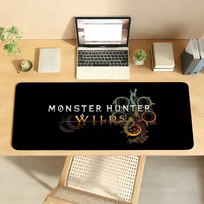 Tapis de souris Game Monster Hunter W-Wilds en caoutchouc avec repose-poignet pour joueurs et décor de bureau résistant et antidérapant pour ordinateur portable et table de travail