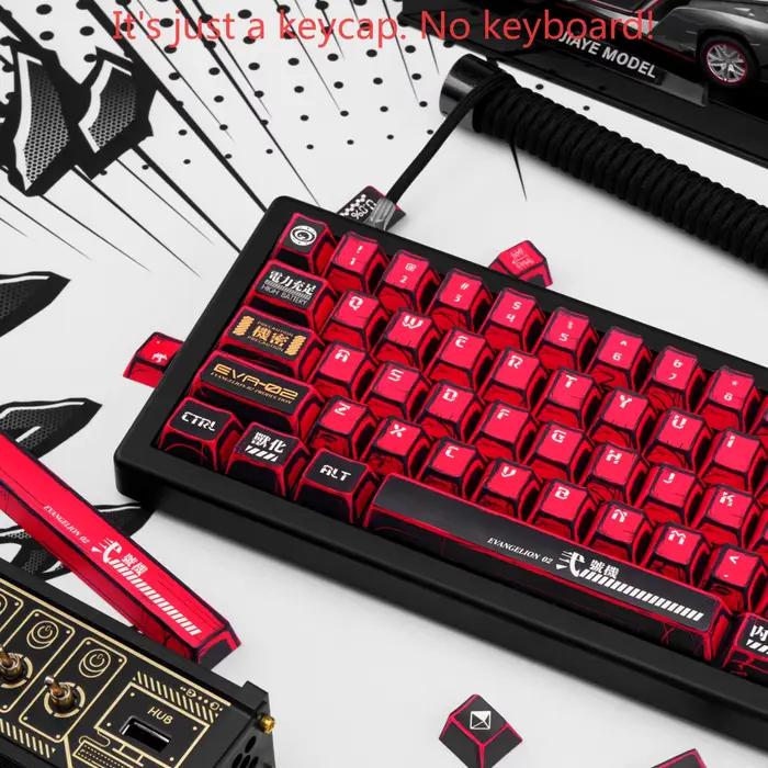 Kit de capuchons de touches Manga rouge noir cerise