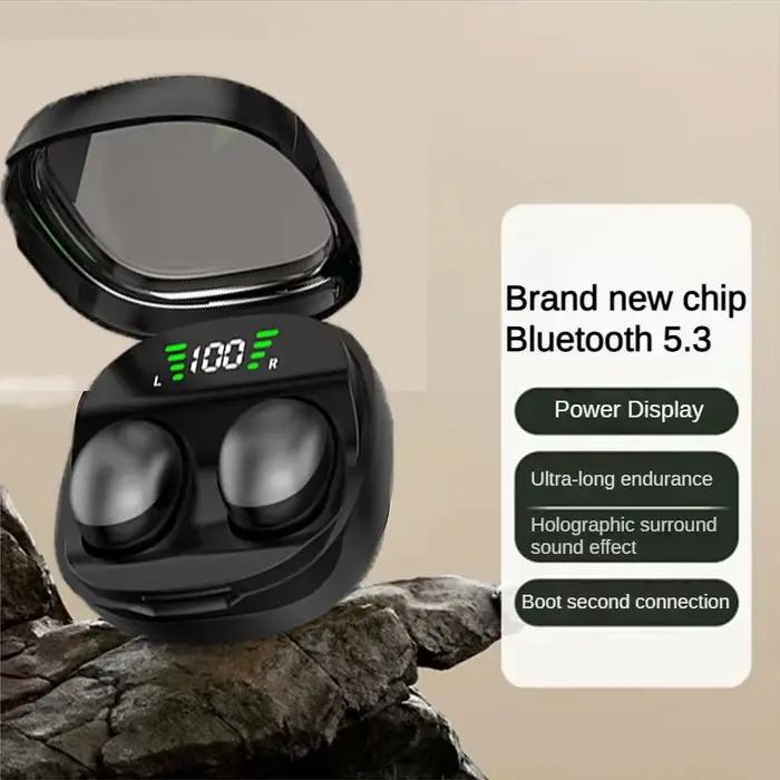 Ecouteurs intra-auriculaires Bluetooth 5.3 waterproof invisible pour sommeil travail sport et divertissement haut-parleurs 2 basses profondes dynamiques rechargeables autonomie longue confortables
