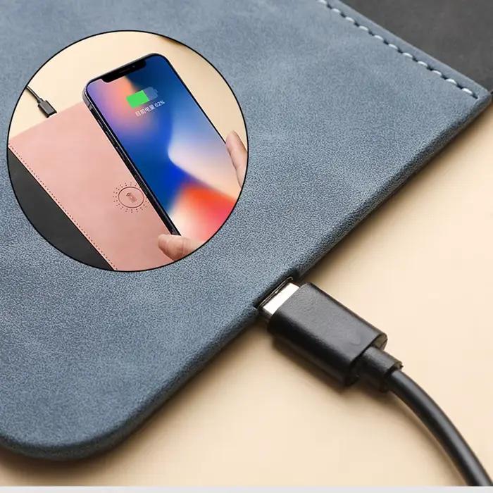 Tapis de souris avec chargeur rapide sans fil pour téléphone