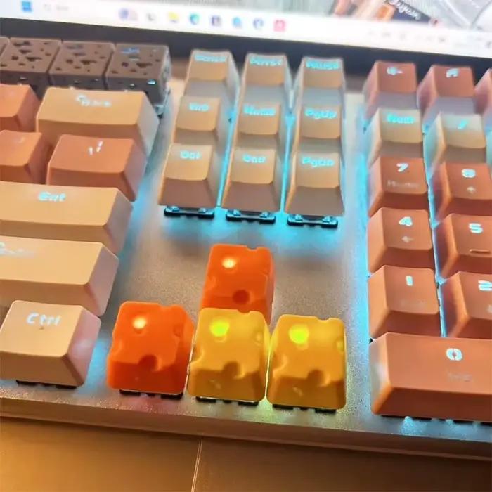 4 pièces Chesse gâteau Keycap pour ESC clavier mécanique Keycaps dessin animé mignon bricolage personnalité