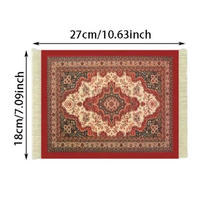Tapis de souris multifonctionnel Bohemia Persian avec base en caoutchouc et pompon