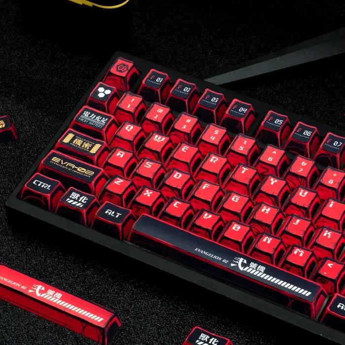 Kit de capuchons de touches Manga rouge noir cerise