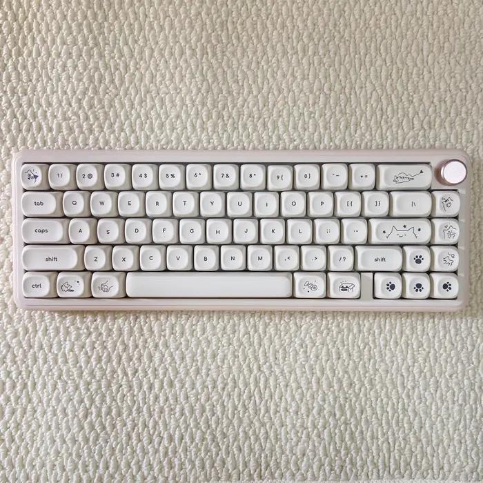 Hangul Keycap PBT lait mignon chat Keycaps coréen MOA haut imprimé pour bureau gamer 60% 65% 75% TKL 96% 100% clavier mécanique