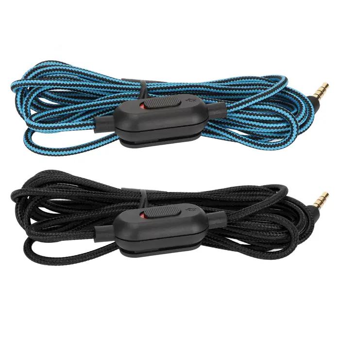 Câble tressé pour casque de jeu avec contrôle du volume et fonction mute pour Logitech G Pro G Pro X G433 G233