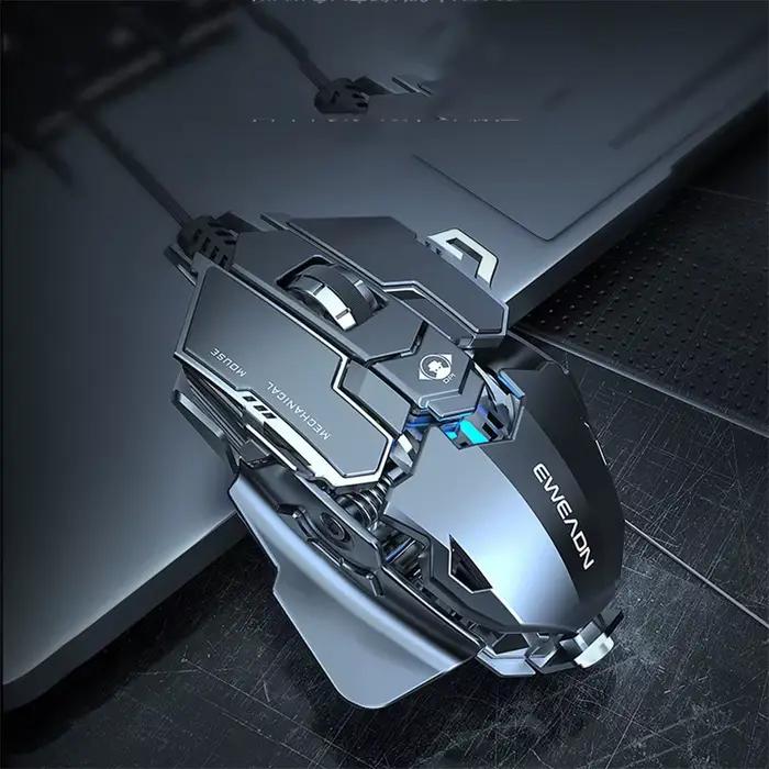 Souris de jeu mécanique en métal filaire ergonomique rvb rétro-éclairé