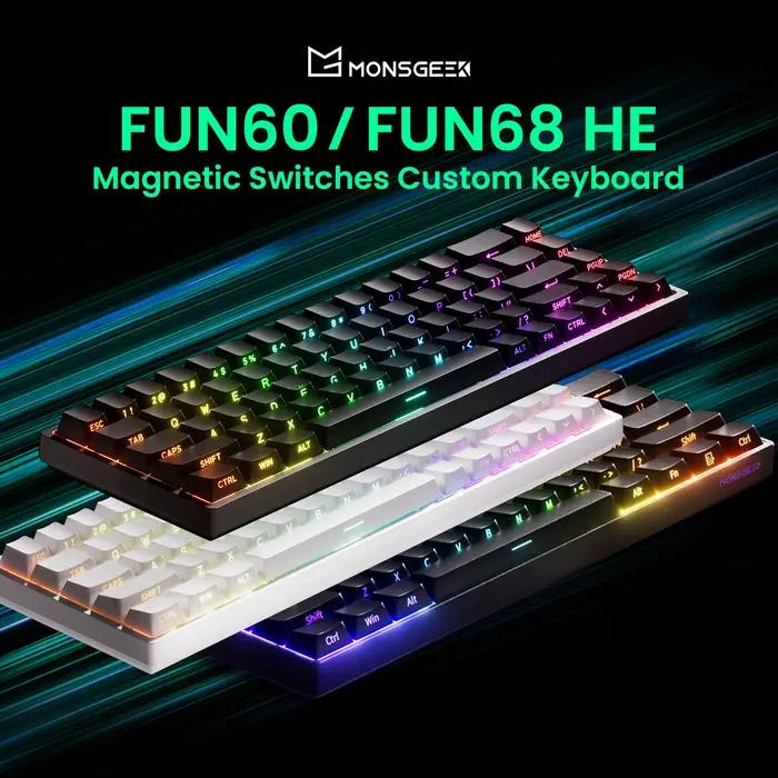 Akko MonsGeek FUN68 FUN60 PRO & MAX HE clavier magnétique 60% 65% claviers de jeu déclencheur rapide 8K