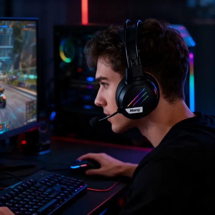 Goldpo H19 casque de jeu 7.1 son Surround virtuel