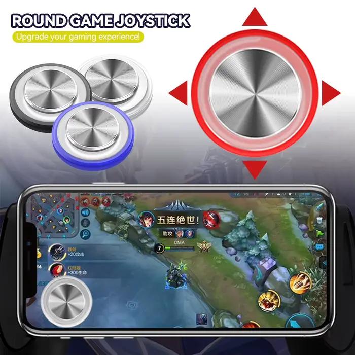 Manette de jeu ronde avec boutons métalliques et boîte