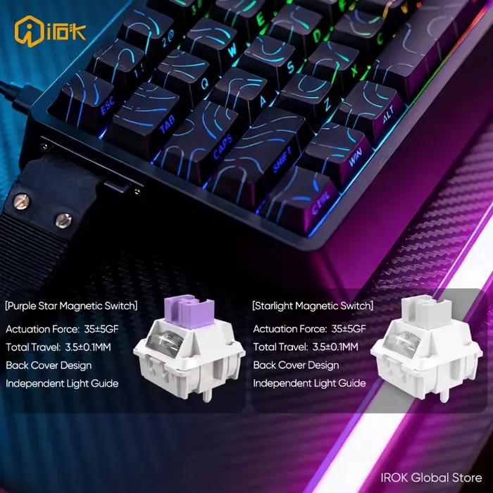 Clavier mécanique magnétique filaire pour jeux IROK ND68 Pro ND68