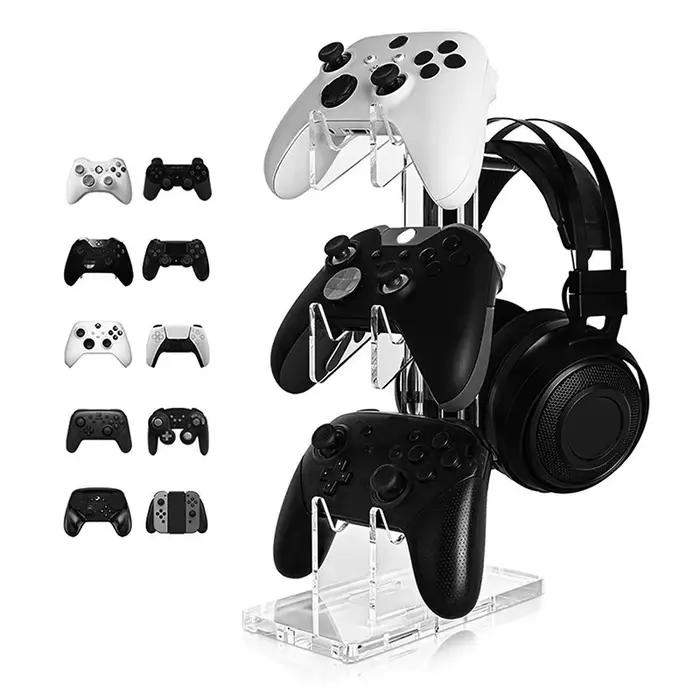 Support de contrôleur AyeBeau pour PS5 PS4 PS3 Xbox Nintendo Switch Pro 3 niveaux organisation gaming vibrant violet clair bleu foncé