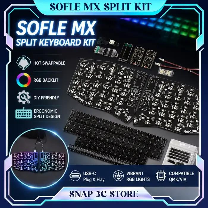 Kit de clavier mécanique Sofle MX Split RGB