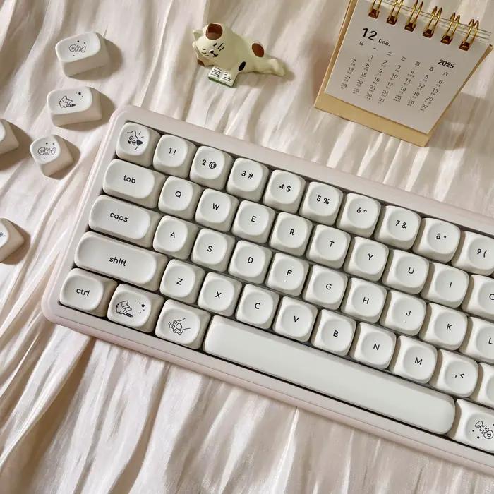 Hangul Keycap PBT lait mignon chat Keycaps coréen MOA haut imprimé pour bureau gamer 60% 65% 75% TKL 96% 100% clavier mécanique