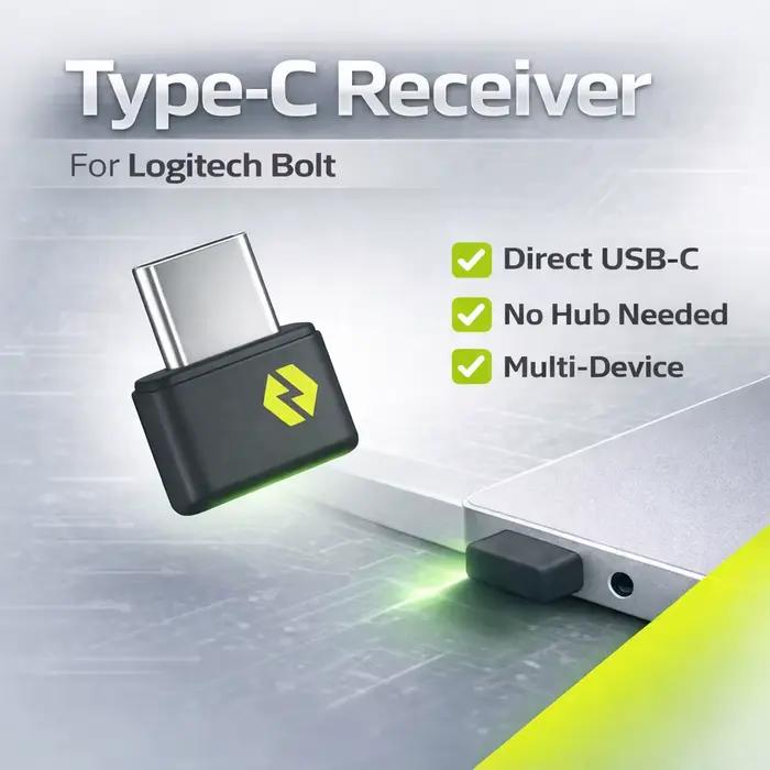 Adaptateur sans fil double interface pour les appareils compatibles Logitech Bolt