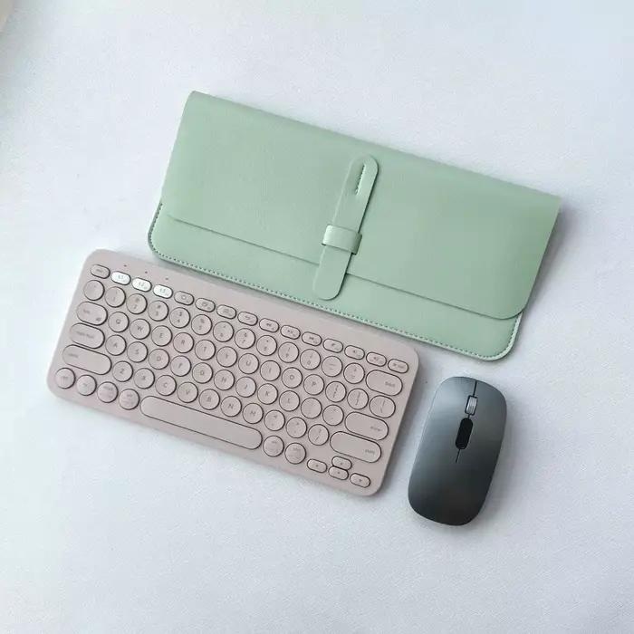 Juste de clavier sans fil anti-poussière en cuir PU