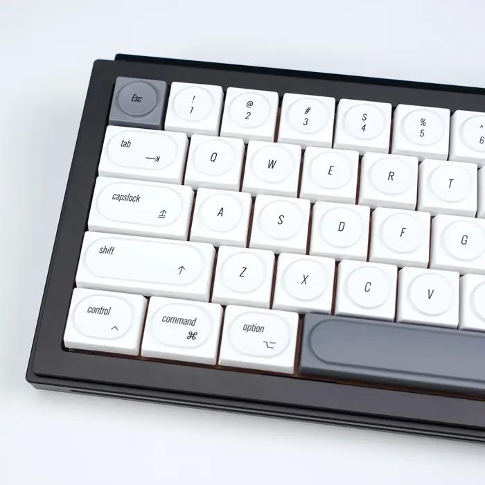 KBDiy MAC Style Doys Keycap PBT profil bas Keycaps blanc 75% personnalisé 139 touches capuchon pour clavier mécanique jeu rétro pour 61/68