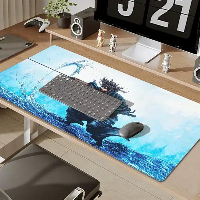 Tapis de souris Samouraï Manga Vagabond XXL pour ordinateur portable, design unique, surface lisse, base antidérapante en caoutchouc, pour joueurs et amateurs de manga