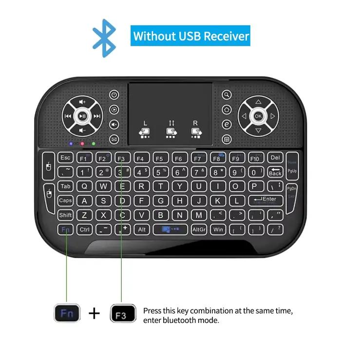 A8 Mini clavier Bluetooth 2.4G double Mode touche portable rétro-éclairé souris pavé tactile télécommande pour Windows Android TV