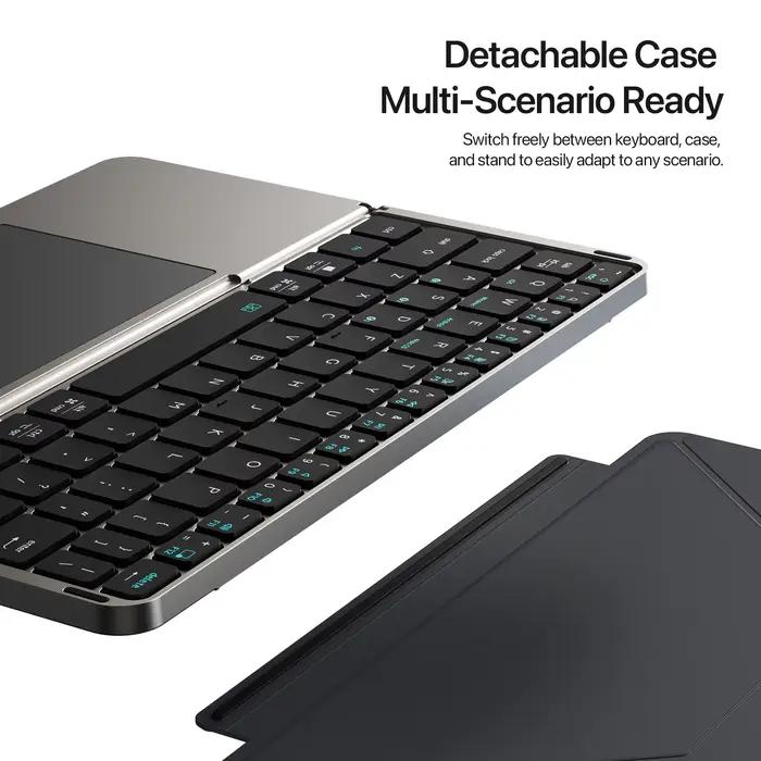 Nouveau modèle multifonctionnel pliable Bluetooth 5.0 clavier avec pavé tactile et support de téléphone pour téléphones tablettes PC