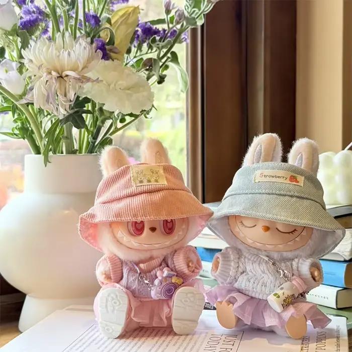 Pour Labubu assis fête série été doux fil jupe chapeau ensemble pour Labubu V1 V2 accessoires pour Labubu vêtements