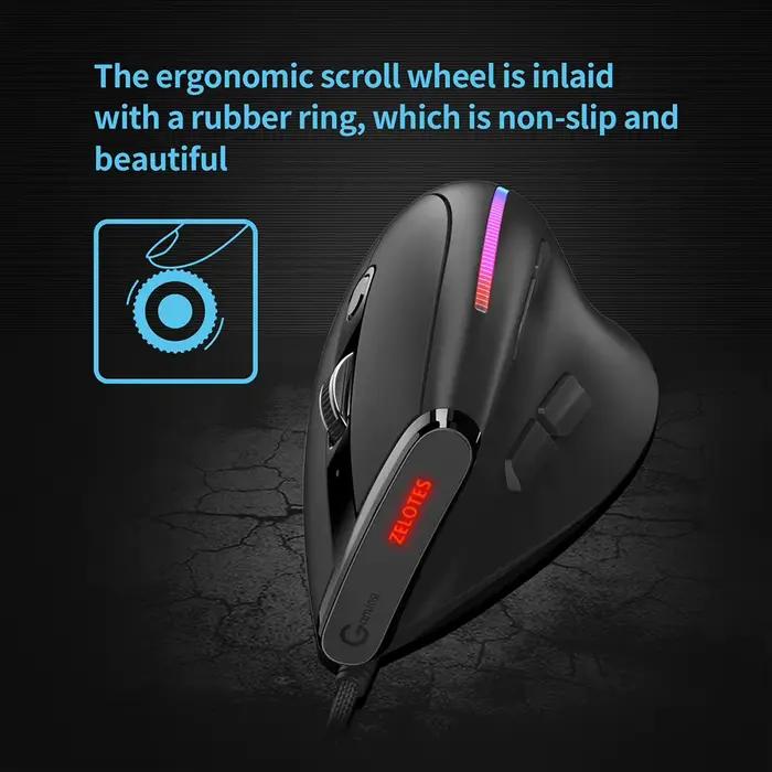 Souris de jeu verticale ZELOTES T-50