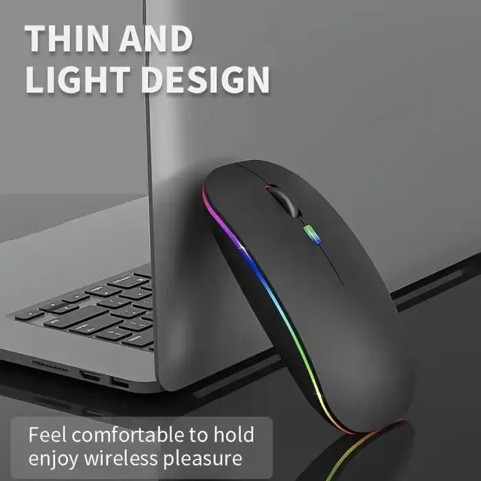 Souris de jeu RGB sans fil 2.4G USB C rechargeable clic silencieux légère ergonomique réglable DPI pour iPad ordinateur portable PC Mac occasions de jeu spéciales