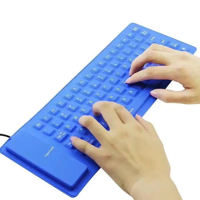 Clavier d'ordinateur souple muet en Silicone