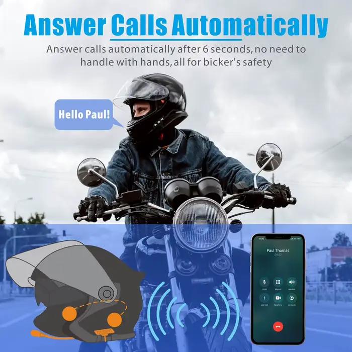Casque de Moto sans fil Bluetooth 5.2
